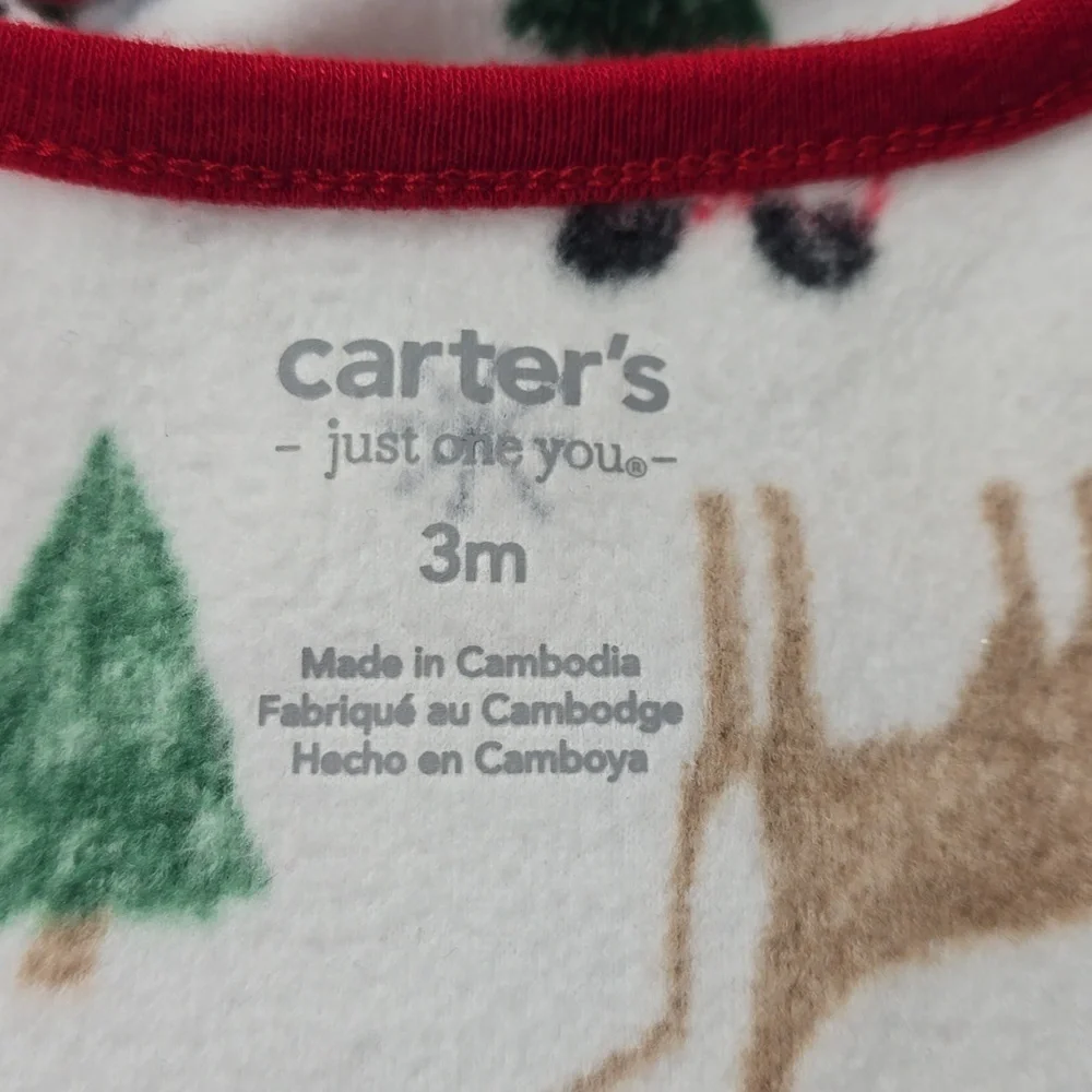 Baby Santa Christmas Fleece Fleece Footed Pajama | Carters | 3M